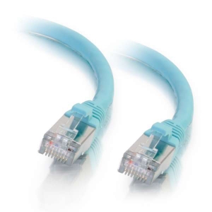 7Ft Cat6A 26AWG Shielded Ethernet Cable Snagless Aqua